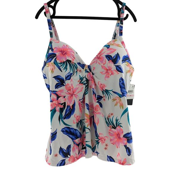 Island Escape Floral Underwire Tankini Swim Top - Picture 2 of 7